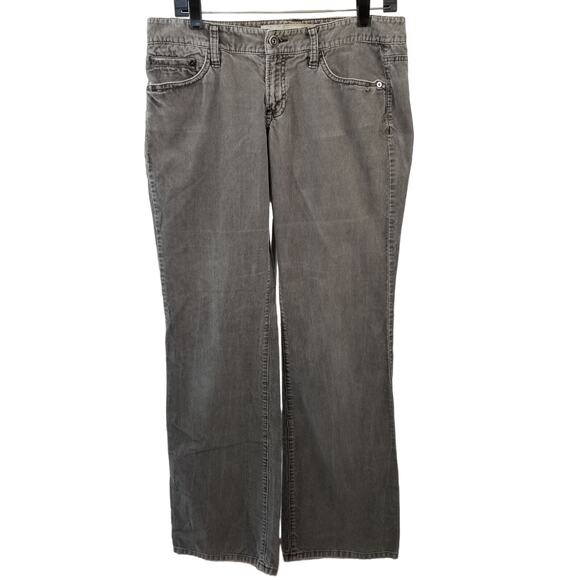 Ann Taylor Loft Gray Corduroy Curvy Boot Jeans Flap Pockets Very Good Size 8 - Picture 1 of 4